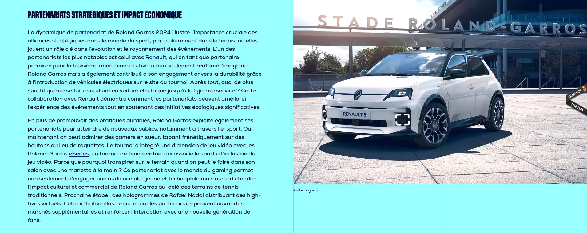 bloc image à droite en paysage de fond turquoise