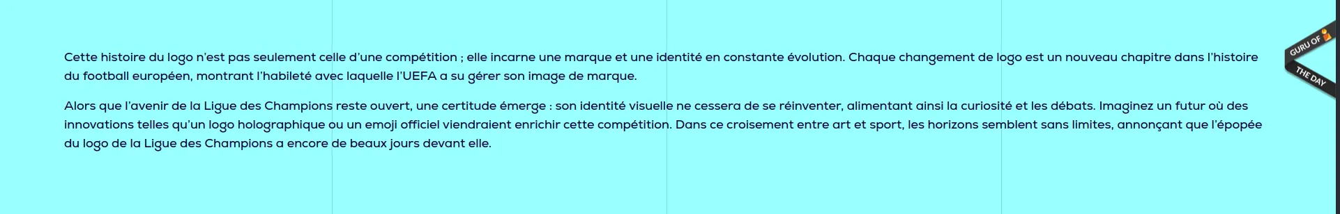 bloc de texte de fond turquoise