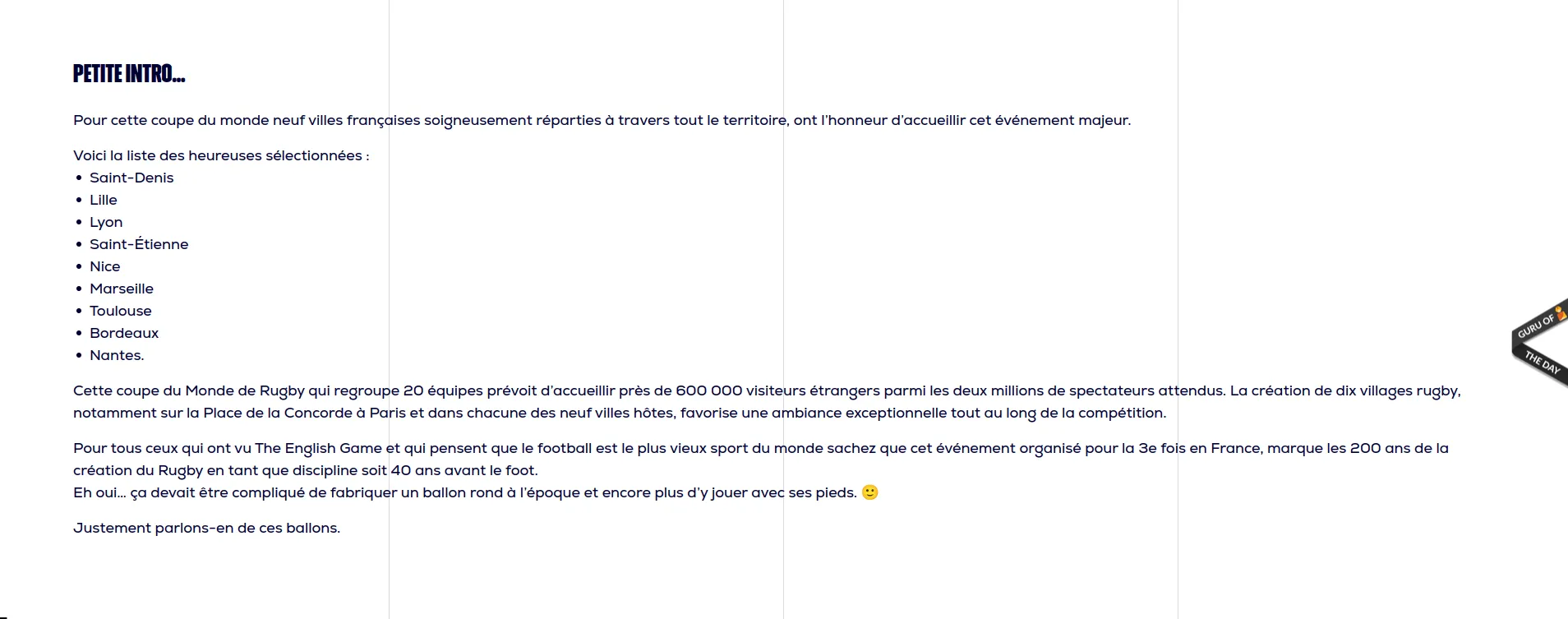 bloc de texte de fond blanc avec un titre 3 et une liste